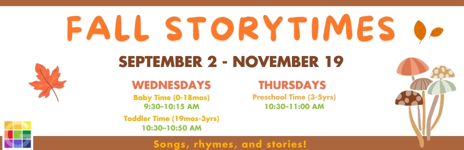 9-2 to 11-19 Fall Storytimes