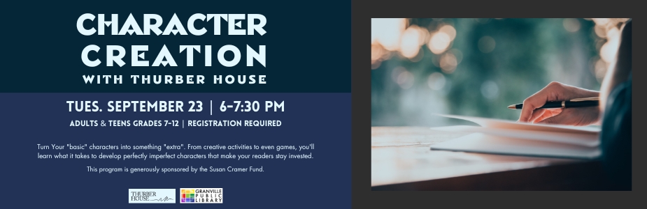 9-23 Thurber House Character Creation